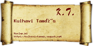 Kulhavi Tamás névjegykártya
