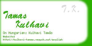 tamas kulhavi business card